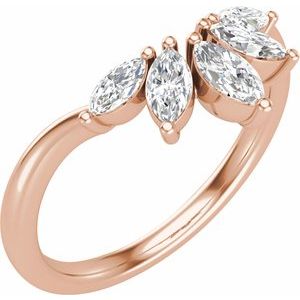 14K Rose 3/8 CTW Natural Diamond Contour Band