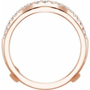 14K Rose 1/2 CTW Natural Diamond Ring Guard