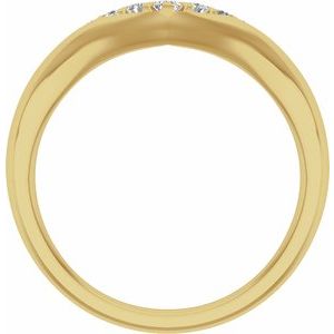 14K Yellow 1/6 CTW Natural Diamond Contour Band