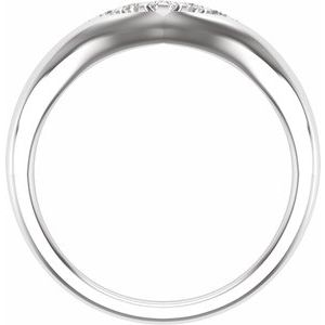 14K White 1/6 CTW Natural Diamond Contour Band