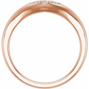 14K Rose 1/6 CTW Natural Diamond Contour Band