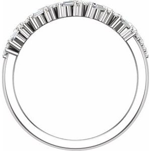 14K White 9/10 CTW Lab-Grown Diamond Anniversary Band