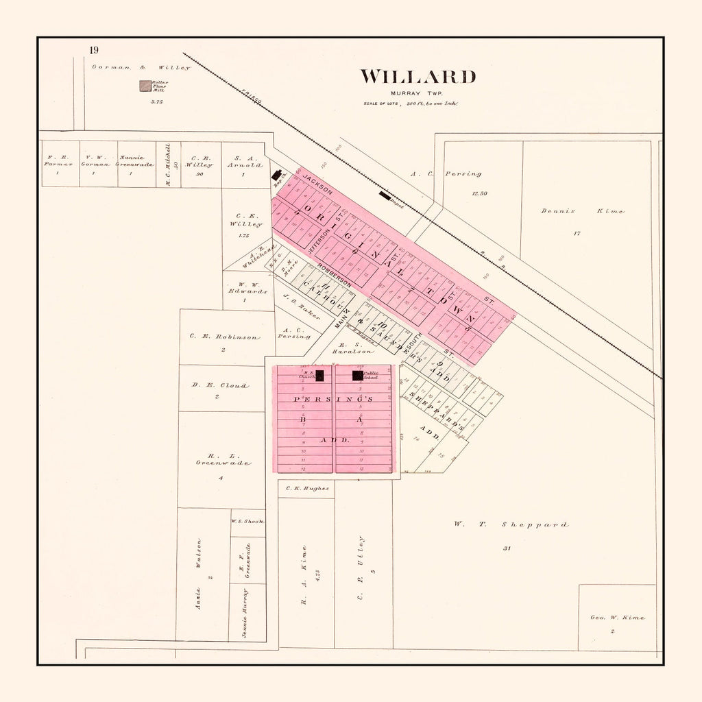 Vintage Map of Willard, Missouri 1904