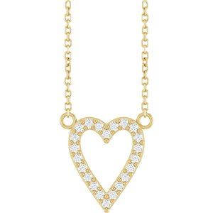 Accented Heart Necklace or Center