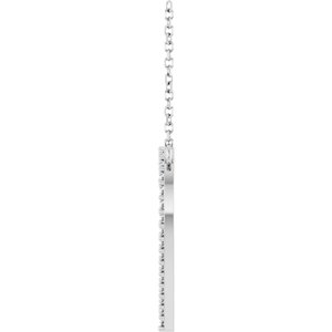 14K White Gold 1/4 CTW Natural Diamond Heart 18" Necklace