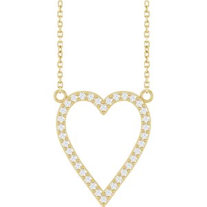 Accented Heart Necklace or Center