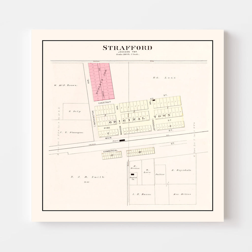 Vintage Map of Strafford, Missouri 1904