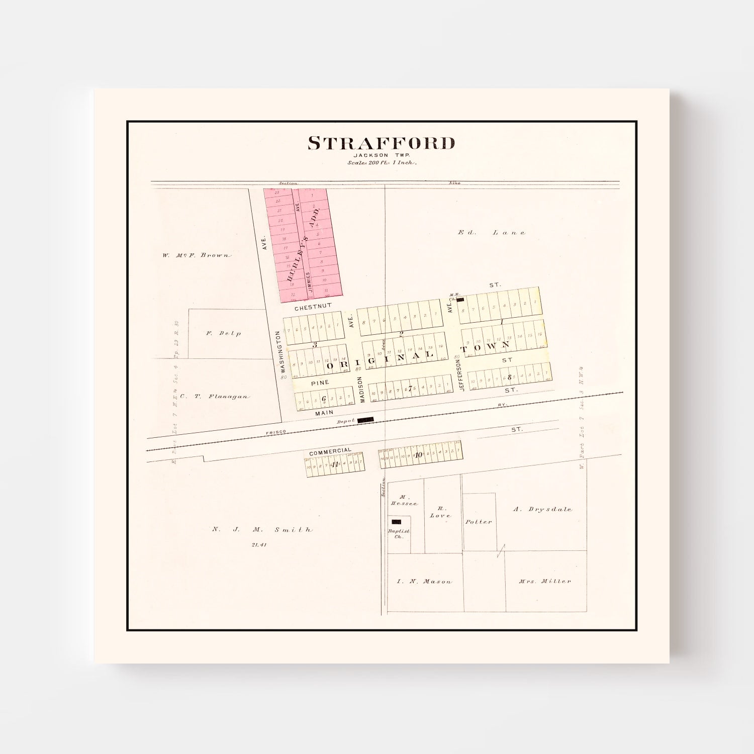 Vintage Map of Strafford, Missouri 1904