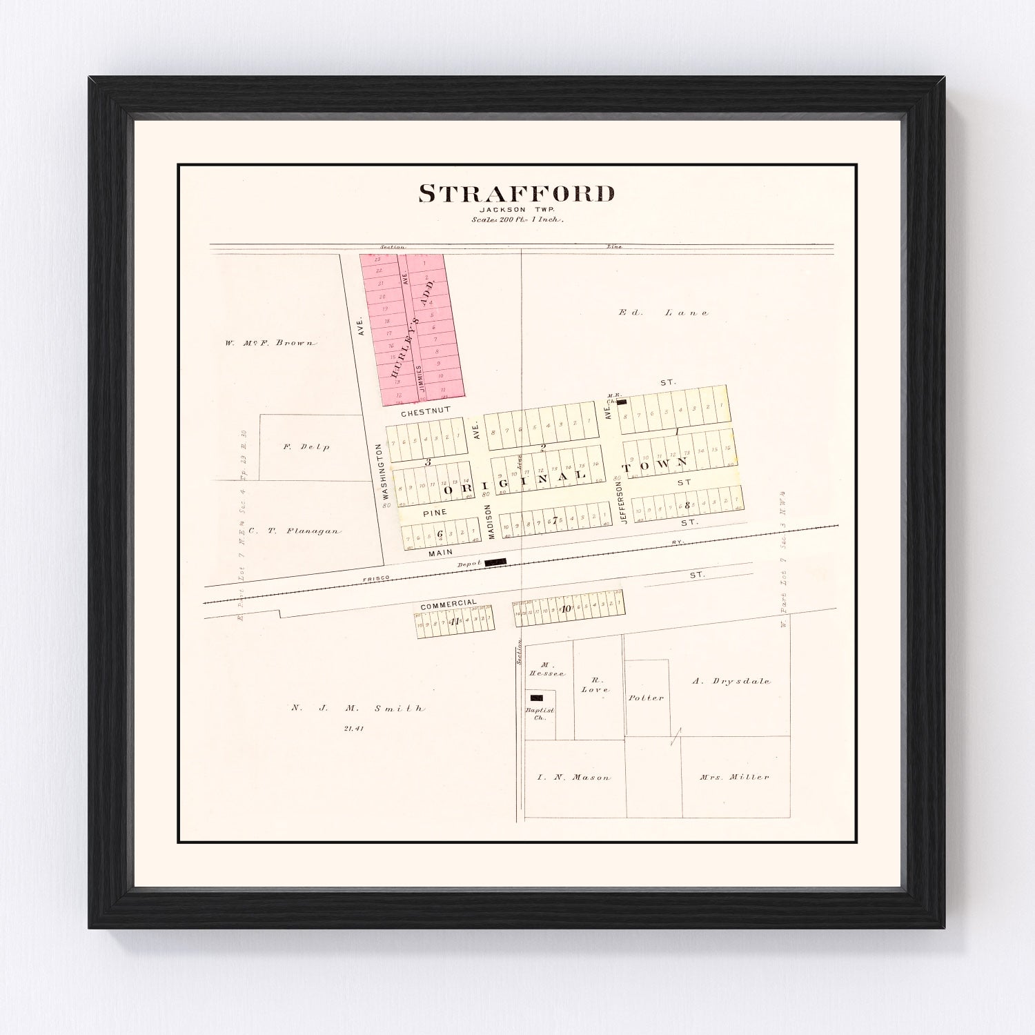 Vintage Map of Strafford, Missouri 1904
