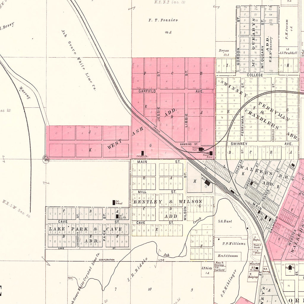 Vintage Map of Ash Grove, Missouri 1904
