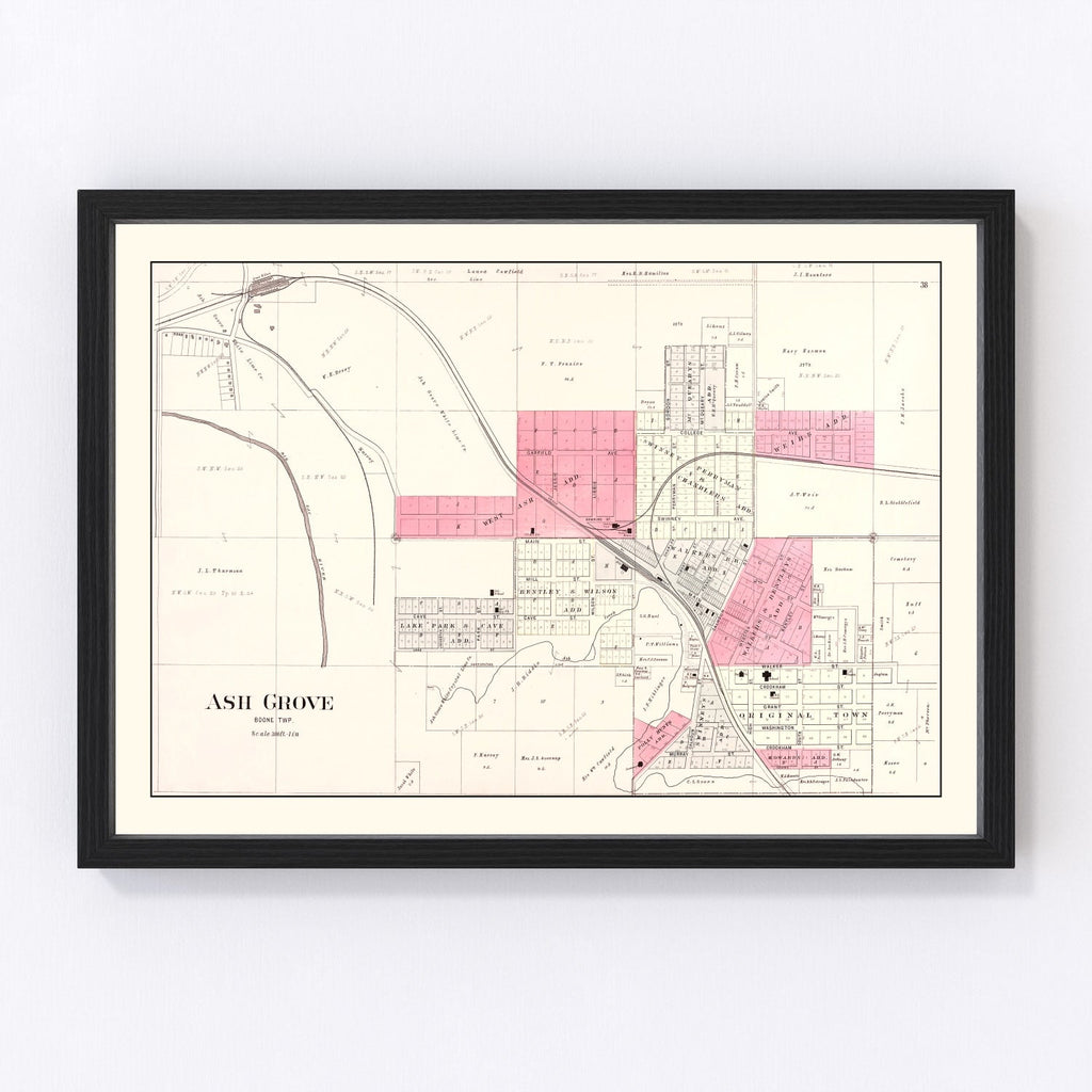Vintage Map of Ash Grove, Missouri 1904