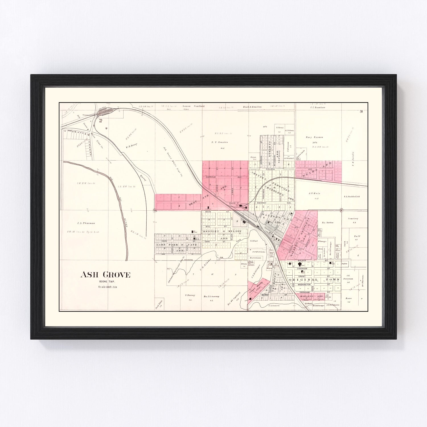 Vintage Map of Ash Grove, Missouri 1904