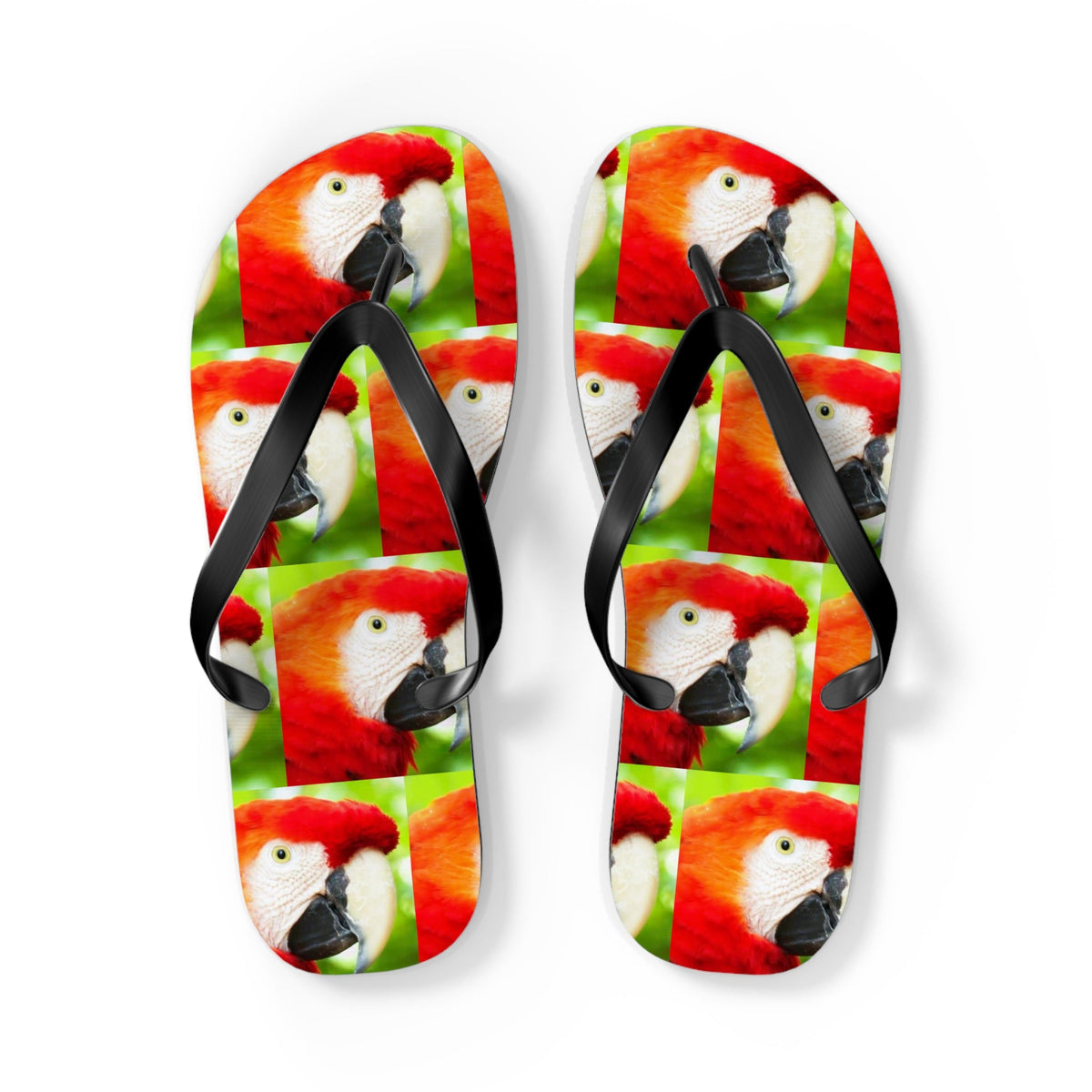 Scarlet Macaw Parrot Flip Flops