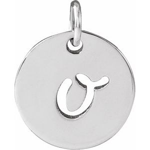 Platinum Script Initial O Pendant