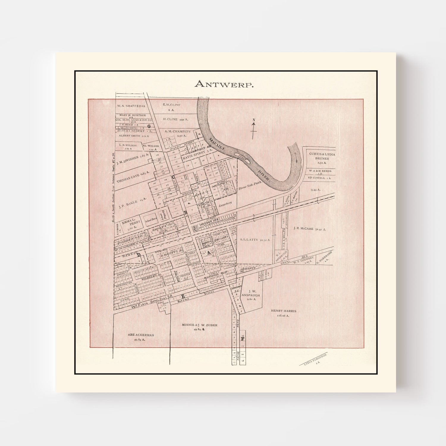 Vintage Map of Antwerp, Ohio 1905