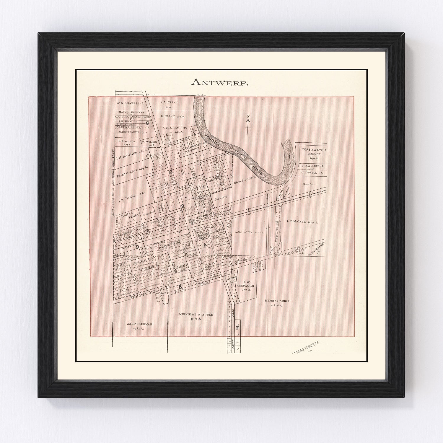 Vintage Map of Antwerp, Ohio 1905