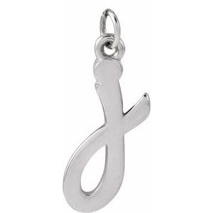 14K White Gold Petite Initial J Pendant