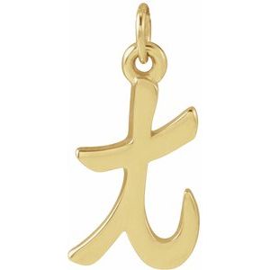 14K Yellow Gold Petite Initial T Pendant