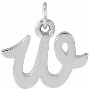 Platinum Petite Initial W Pendant