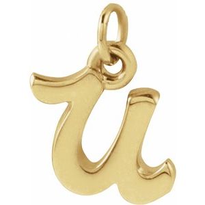 14K Yellow Gold Petite Initial U Pendant