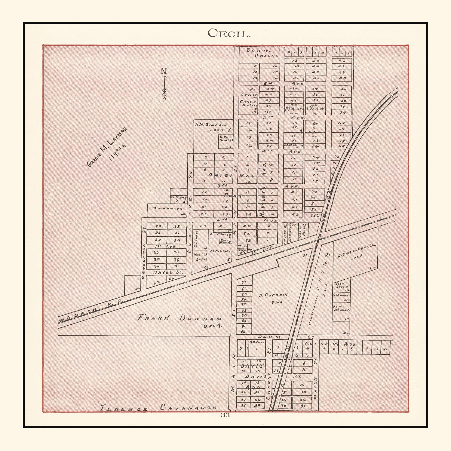 Vintage Map of Cecil, Ohio 1905
