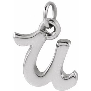 Platinum Petite Initial U Pendant