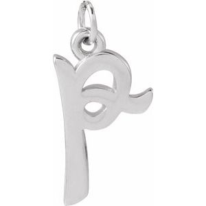 Platinum Petite Initial P Pendant