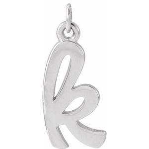 14K White Gold Petite Initial K Pendant