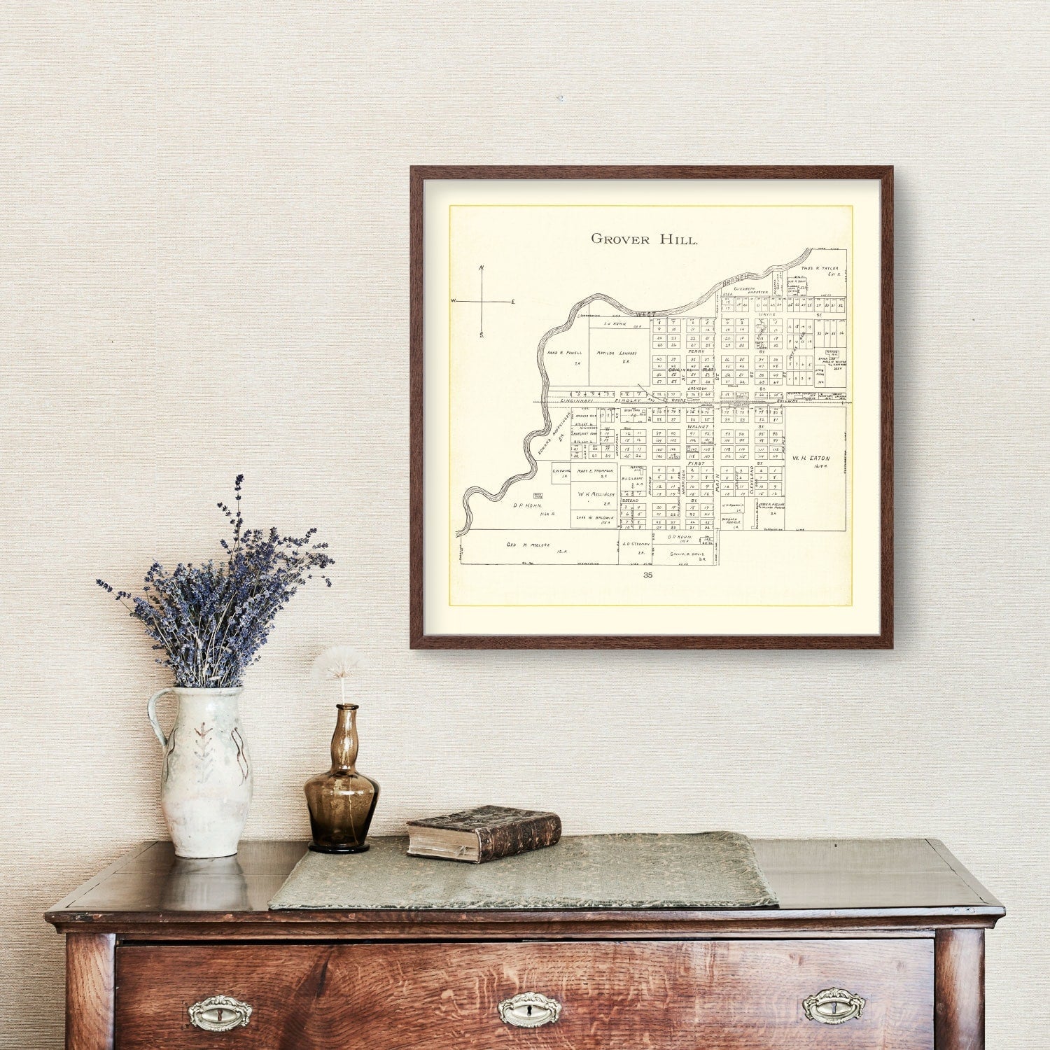 Vintage Map of Grover Hill, Ohio 1905