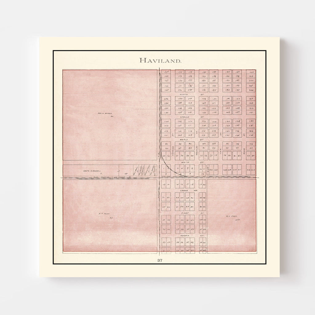 Vintage Map of Haviland, Ohio 1905