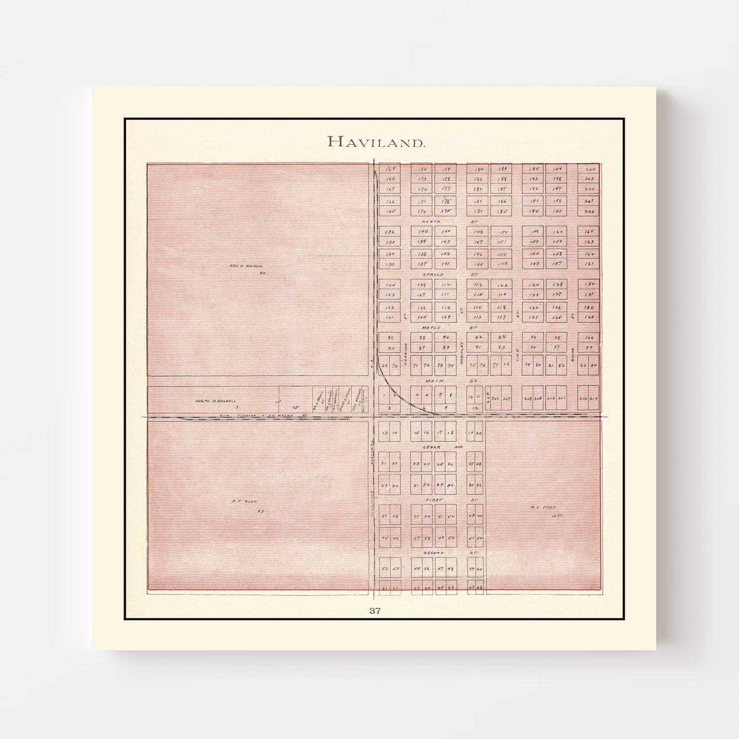 Vintage Map of Haviland, Ohio 1905