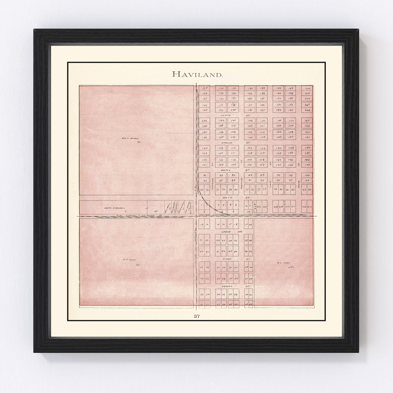Vintage Map of Haviland, Ohio 1905