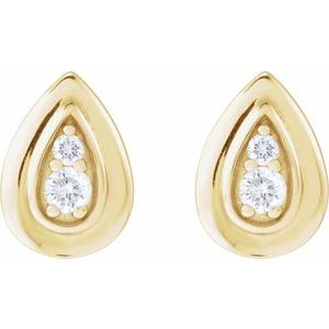 14K Yellow Gold .07 CTW Natural Diamond Earrings
