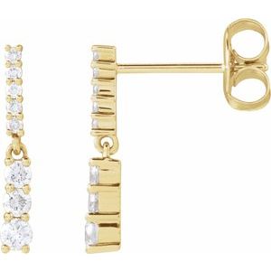 14K Yellow Gold 1/4 CTW Natural Diamond Dangle Earrings