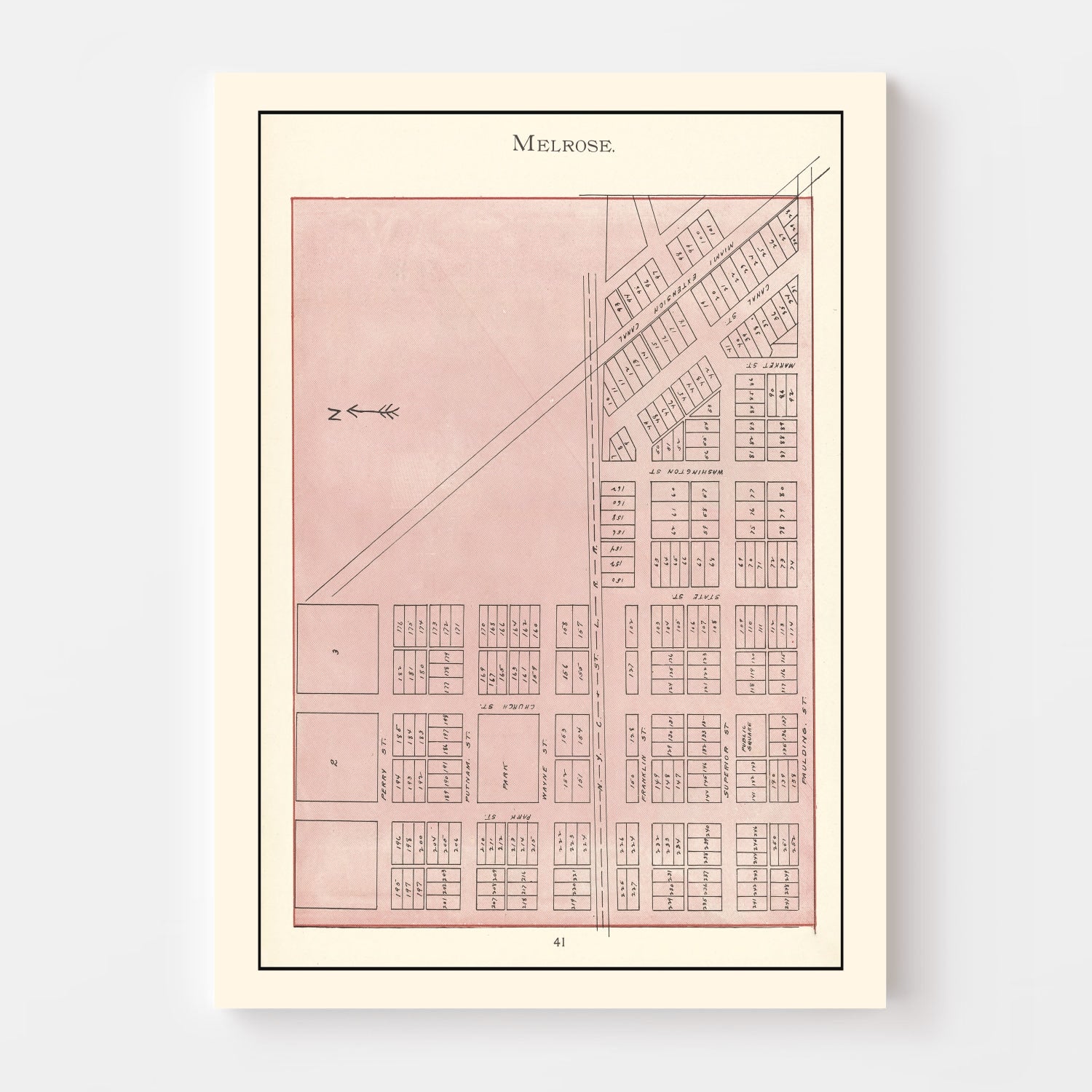 Vintage Map of Melrose, Ohio 1905