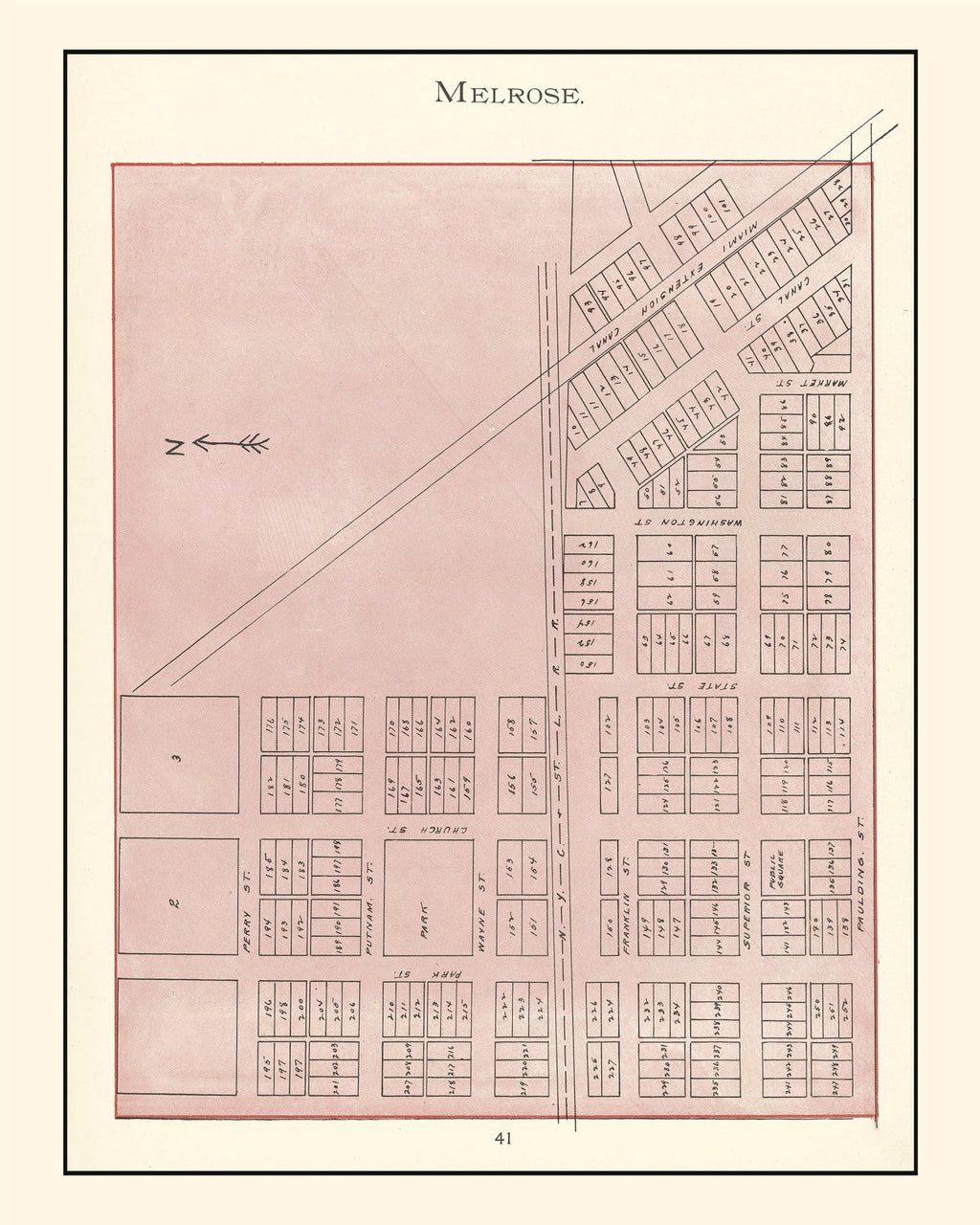 Vintage Map of Melrose, Ohio 1905