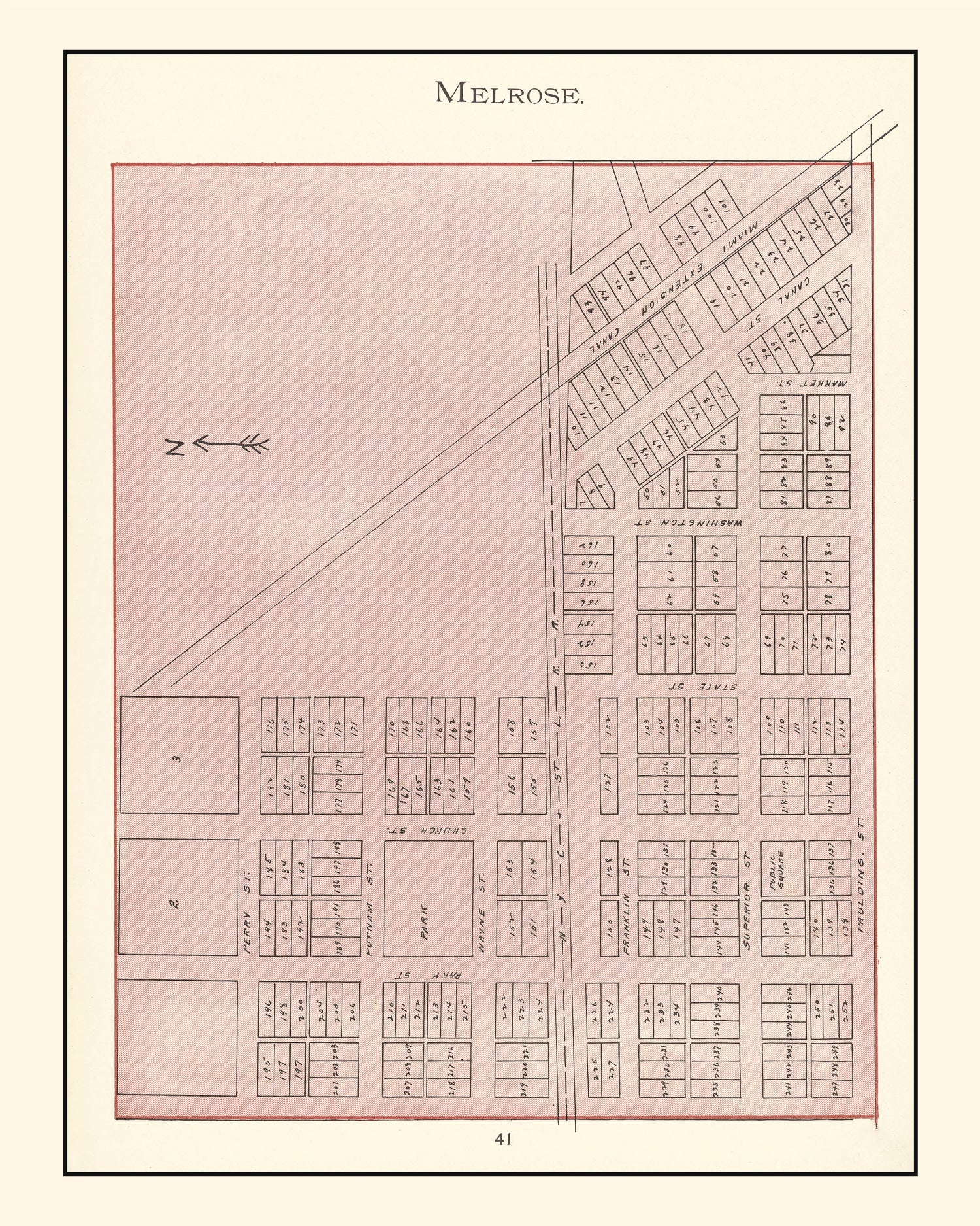 Vintage Map of Melrose, Ohio 1905
