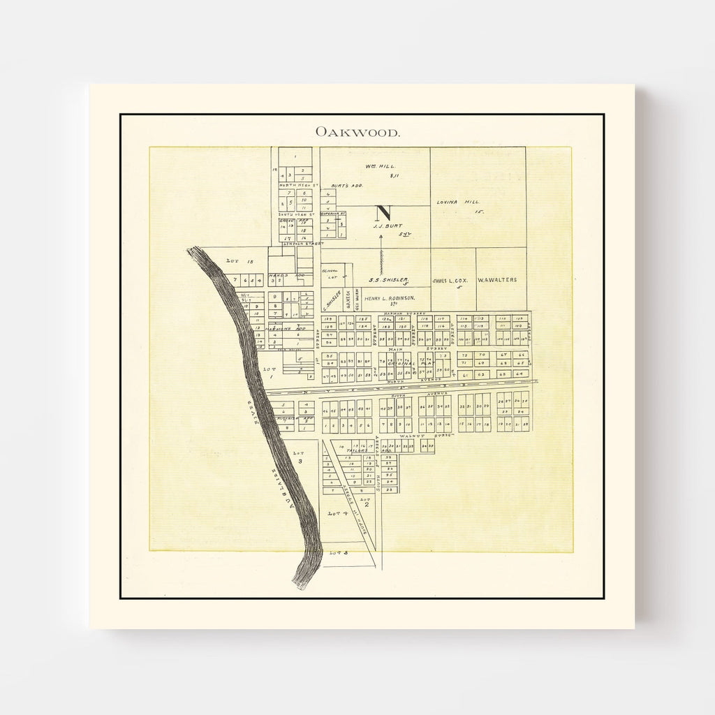Vintage Map of Oakwood, Ohio 1905