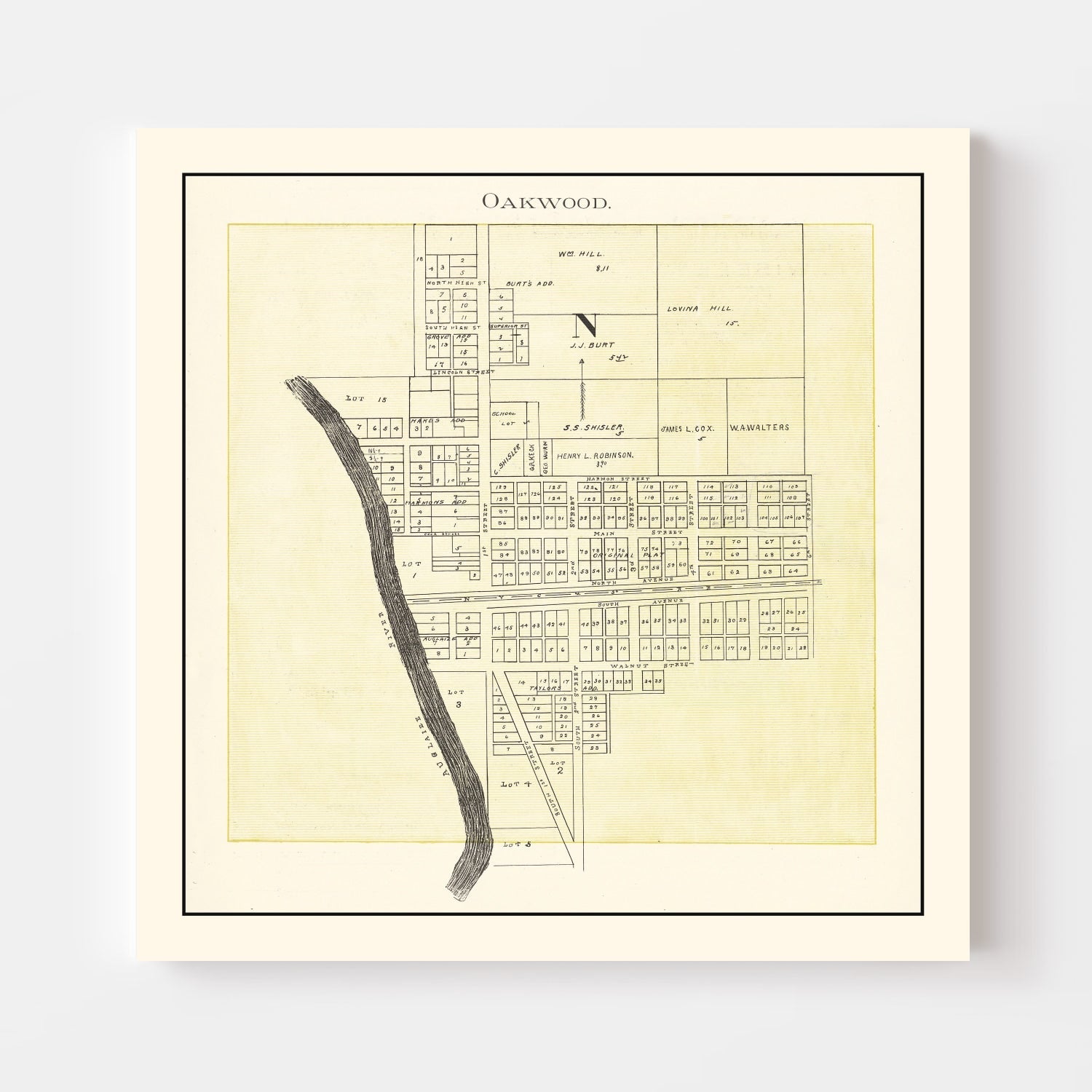 Vintage Map of Oakwood, Ohio 1905