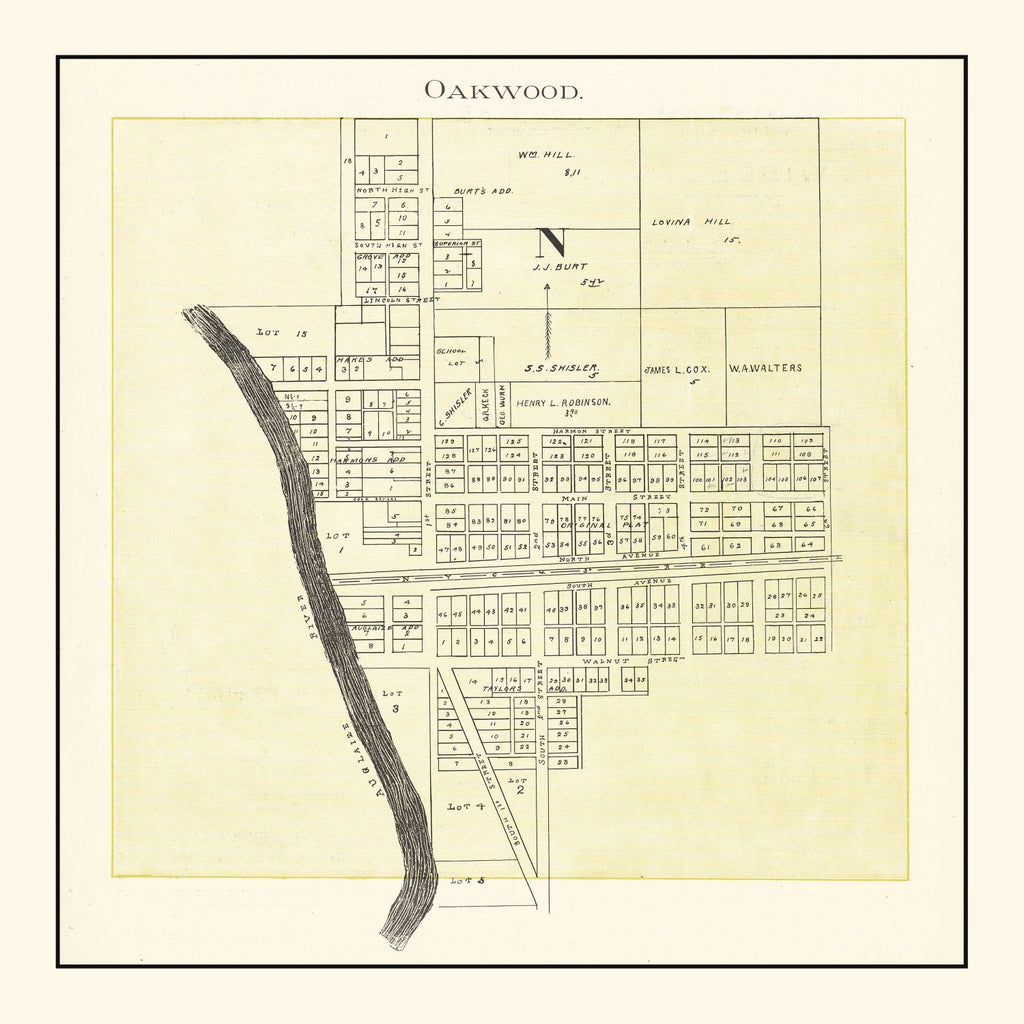Vintage Map of Oakwood, Ohio 1905