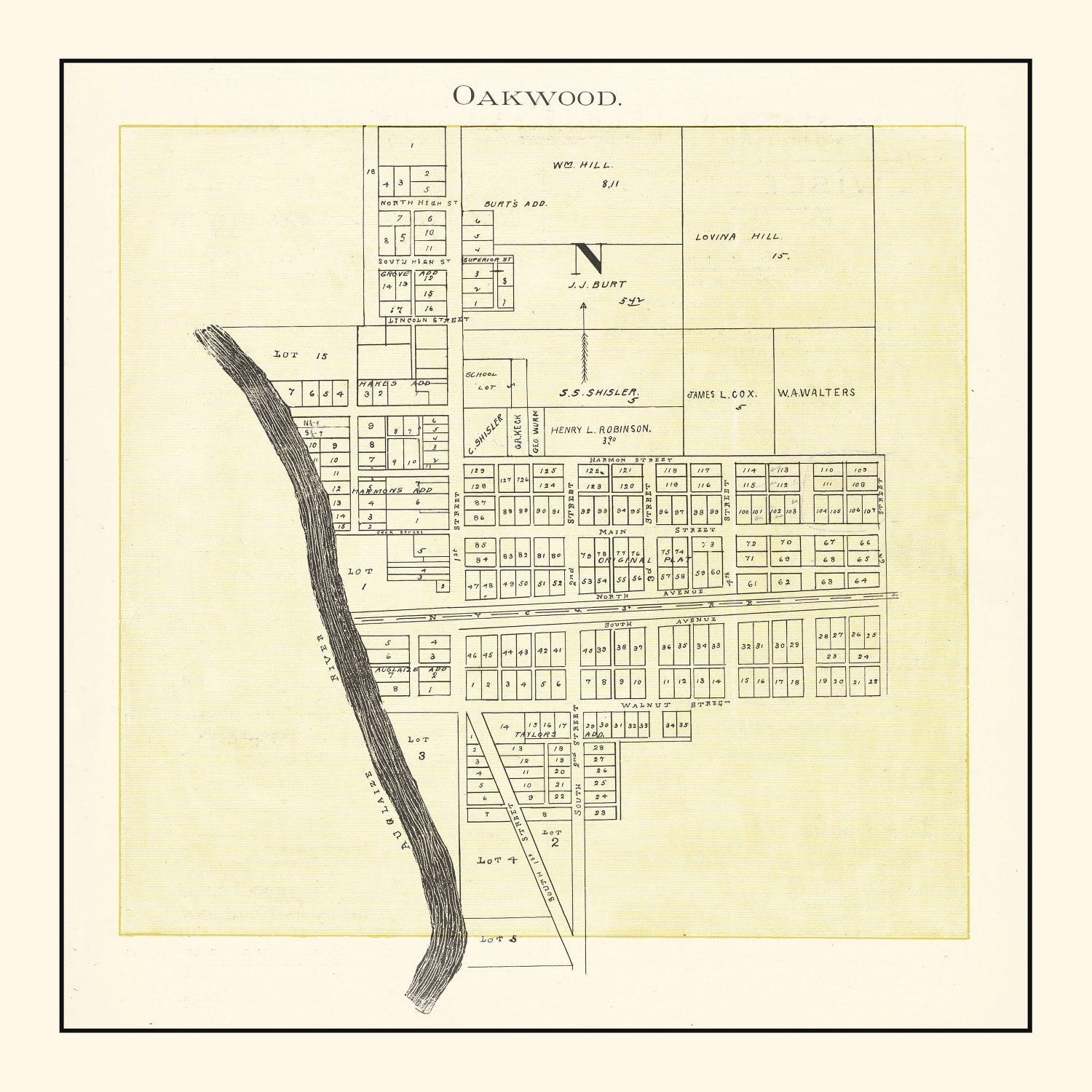 Vintage Map of Oakwood, Ohio 1905