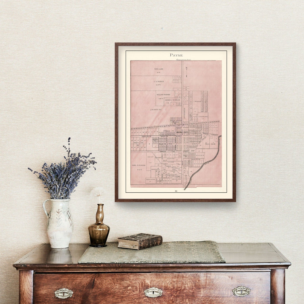 Vintage Map of Payne, Ohio 1905