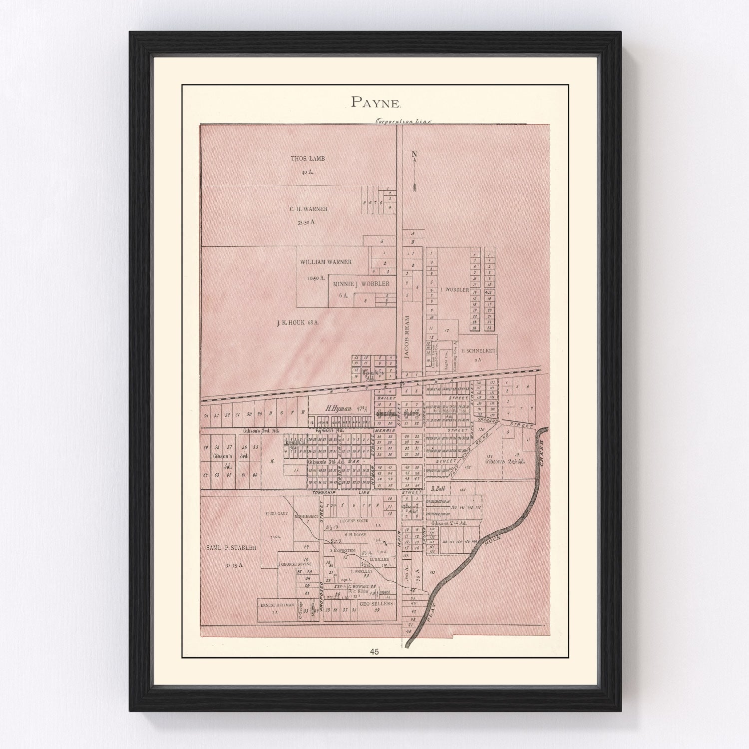 Vintage Map of Payne, Ohio 1905