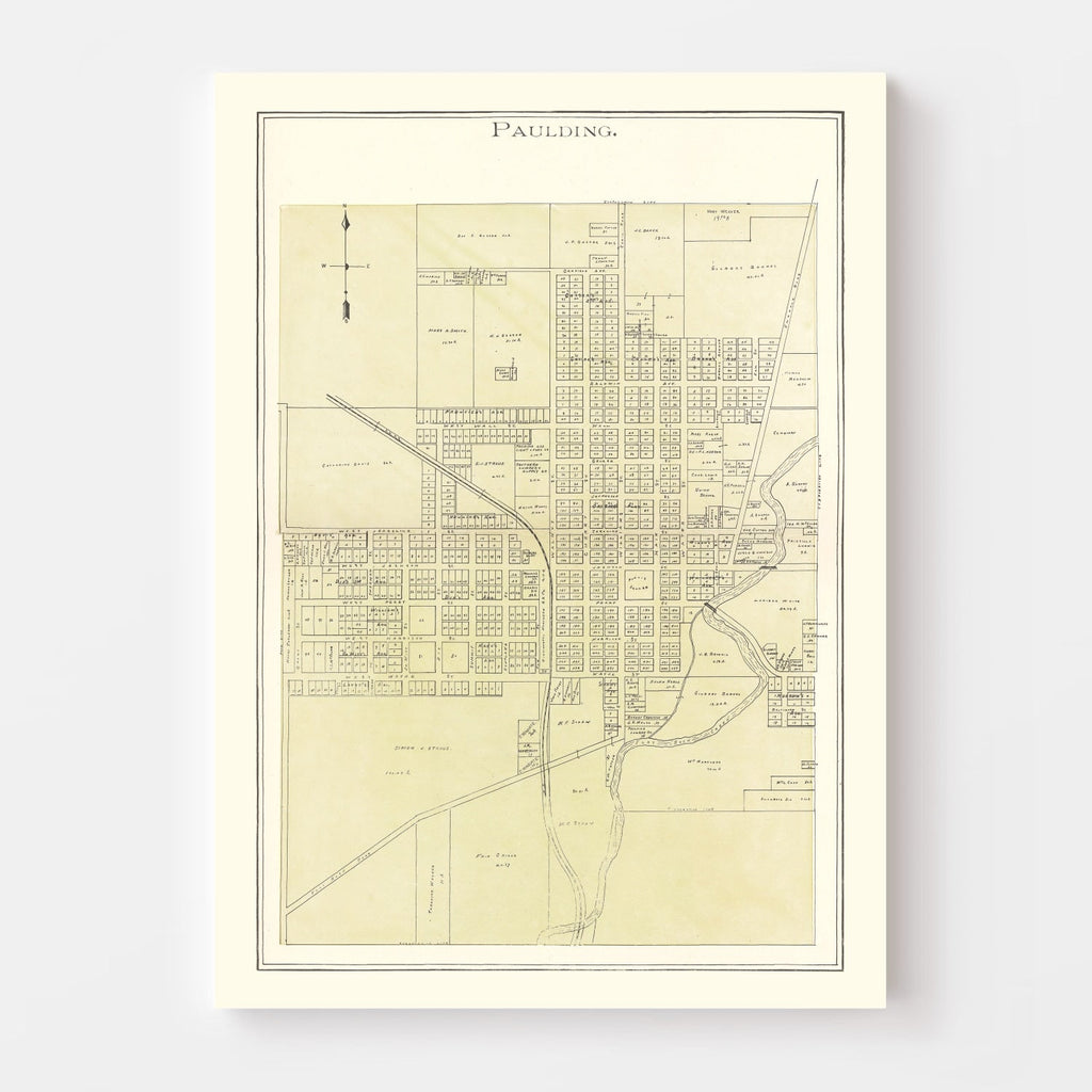 Vintage Map of Paulding, Ohio 1905