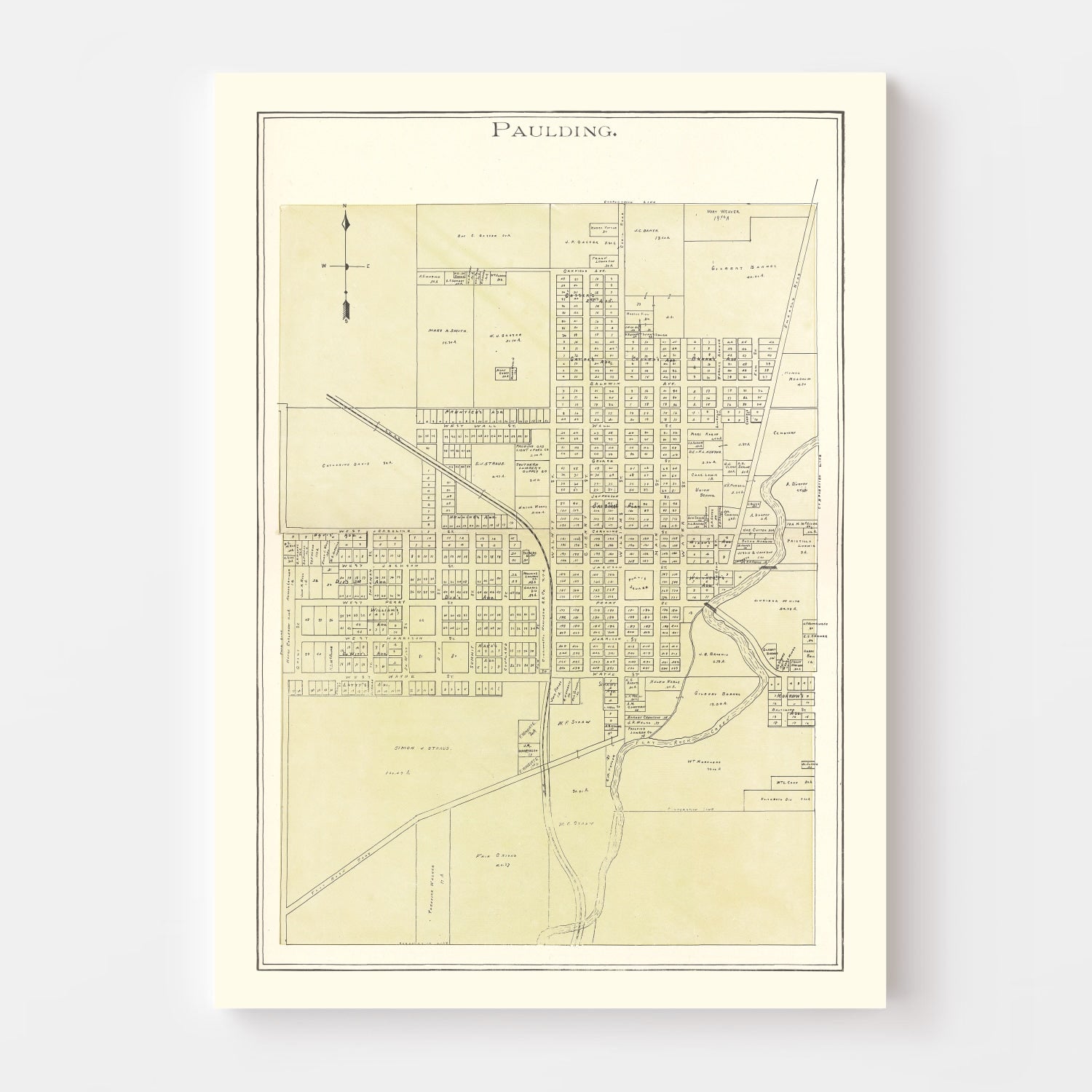 Vintage Map of Paulding, Ohio 1905