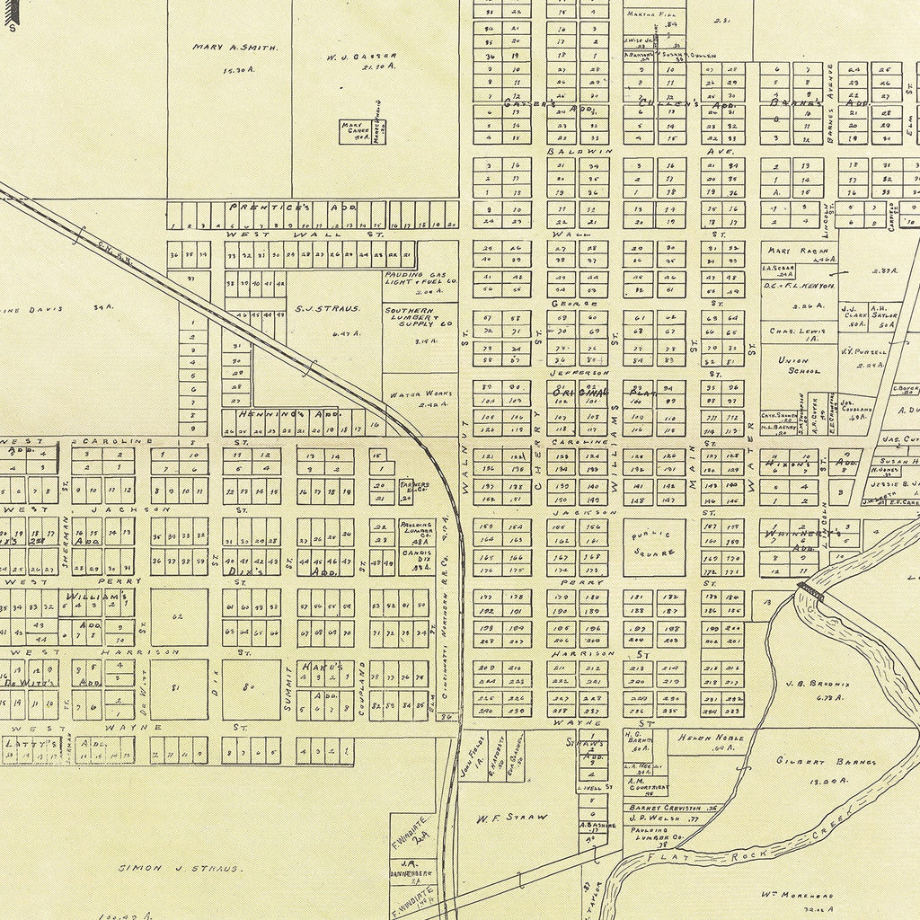 Vintage Map of Paulding, Ohio 1905