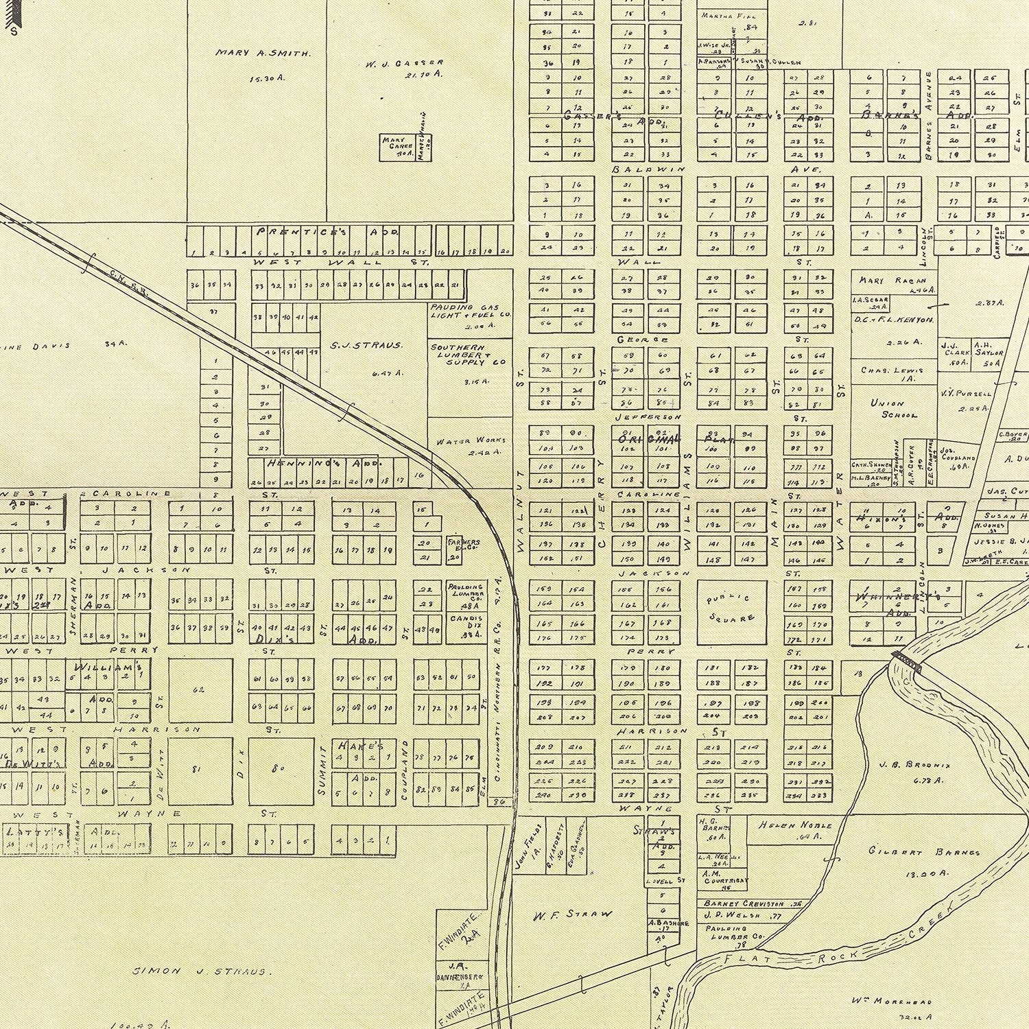 Vintage Map of Paulding, Ohio 1905