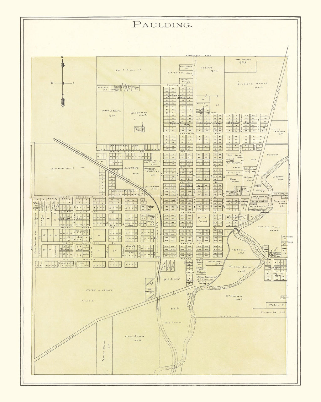 Vintage Map of Paulding, Ohio 1905