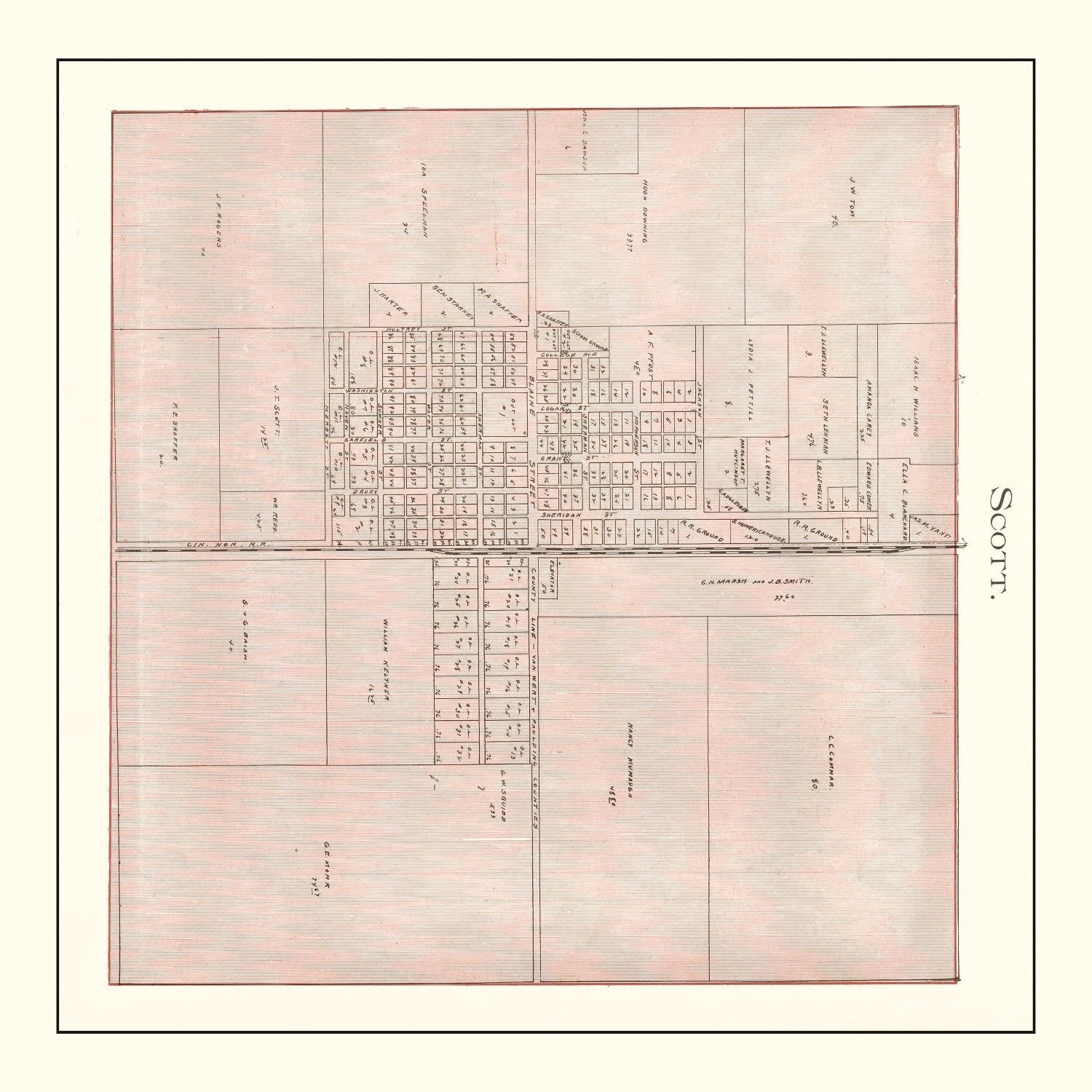 Vintage Map of Scott, Ohio 1905