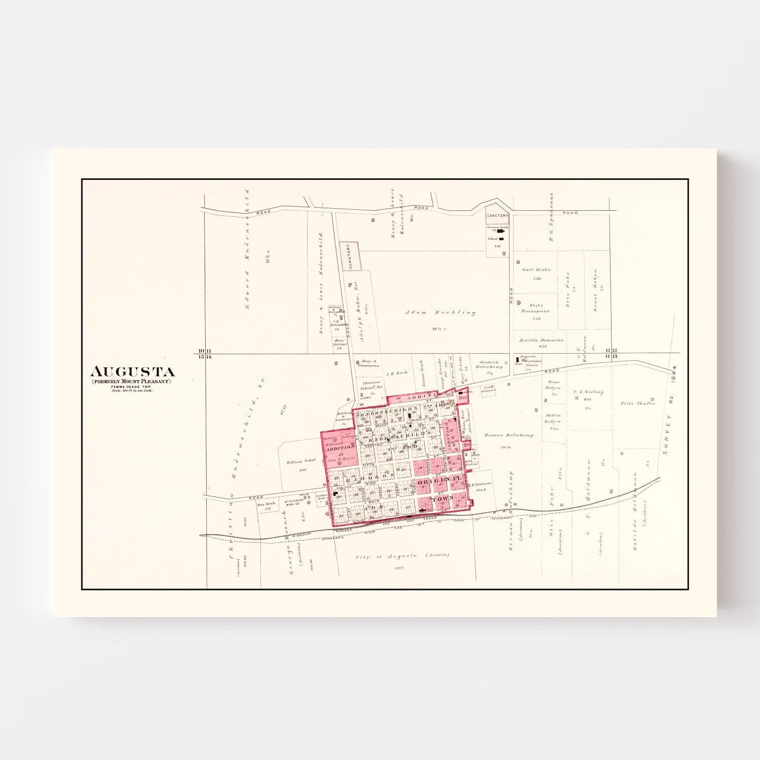Vintage Map of Augusta, Missouri 1905